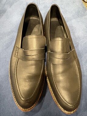 Nisolo Black Leather Penny Loafers
